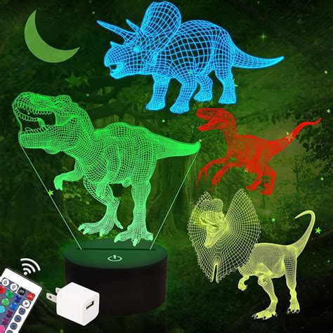 Fullosun Battery Powered 3d Dinosaur Night Light