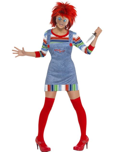 Ladies Chucky Costume Halloween Fancy Dress Womens Childs Play Adult