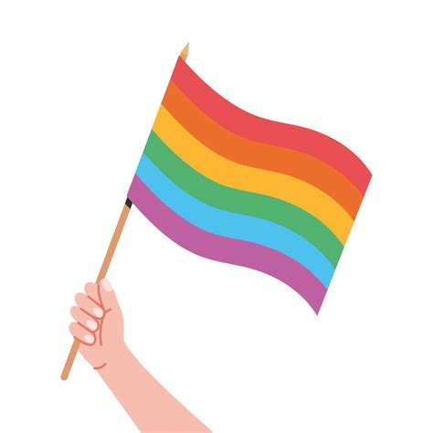Rainbow Flag In Hand Pride Flag Hand Holding Lgbt Symbol Isolated On
