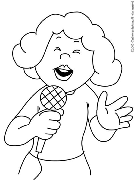 Female Singer Coloring Page Audio Stories For Kids Free Coloring