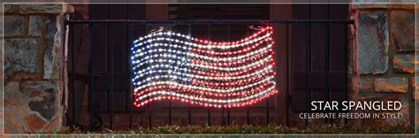 Patriotic outdoor signs & flags. Patriotic Lights and Decorations
