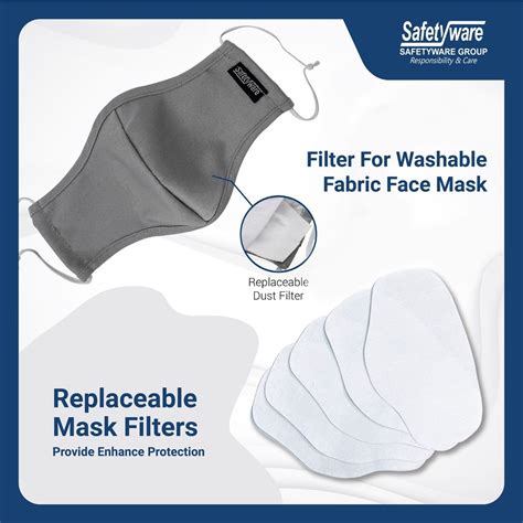 safetyware mask filter set for 3 layer washable fabric face mask i face protection safetyware