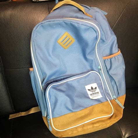 Adidas Original Backpack Blue Grey Bookbag Fits 15 L Gem