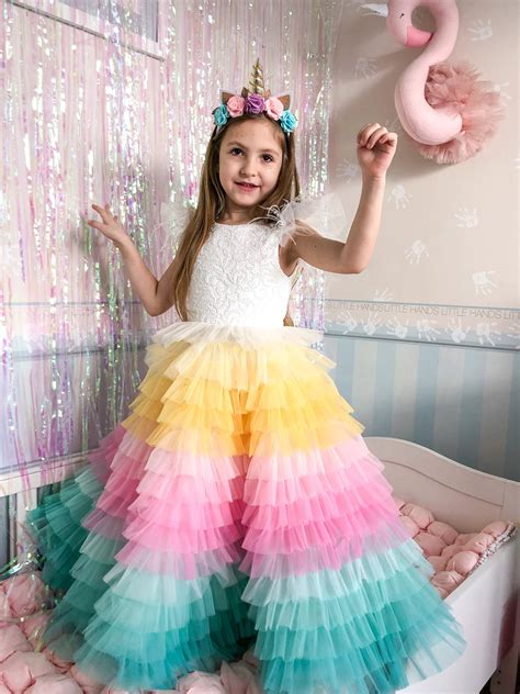 Dress Unicorn Kids Dress Party Dress Elegant Dress Unicorn Etsy