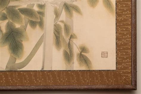 Japanese Four Panel Screen Red Dahlias At 1stdibs