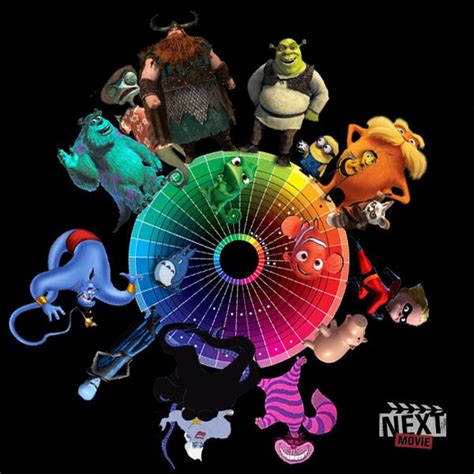 Disneypixar Characters On The Color Wheel Color Wheel Drawing Ideas