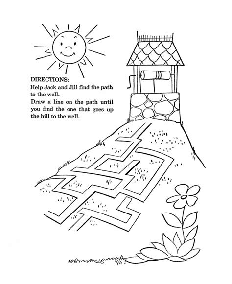 Bluebonkers Nursery Rhymes Coloring Page Sheets Jack And Jill 2