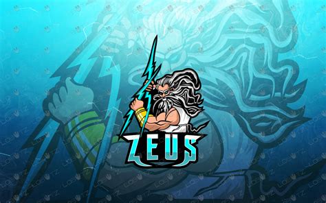 Zeus Esports Logo Thunder God Zeus Mascot Logo For Sale Lobotz Ltd