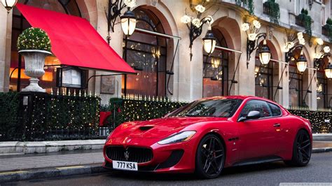Maserati Maserati Granturismo Mc Stradale Red Cars Street Light