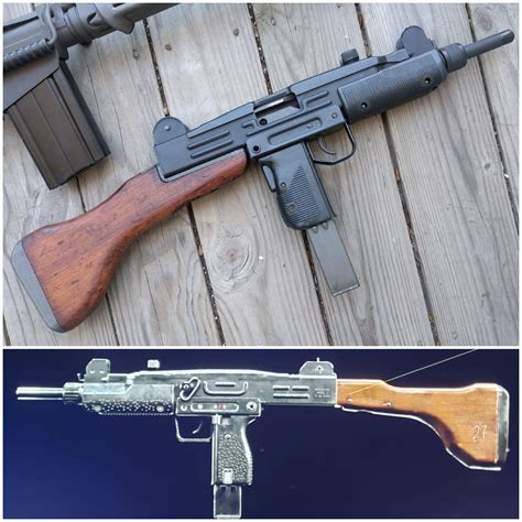 The Real Wooden Stock Attached To An Uzi Vs The Odd Design Used In Game