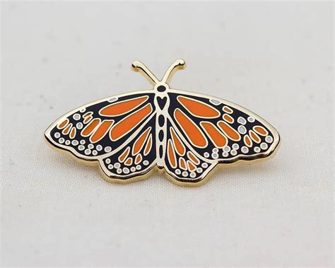 Monarch Butterfly Enamel Pin Charity Lapel Pin Badge Etsy Butterfly
