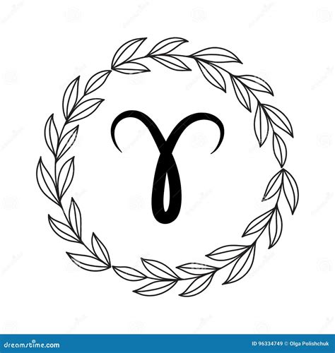 Hand Drawing Flat Aries Symbol Stock Illustration Illustration Of