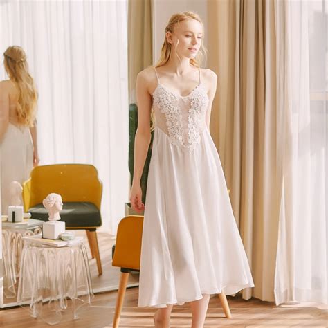 Honeymoon Travel Nightgown Sleepwear Elegant Nightdress Lady Lace Sexy