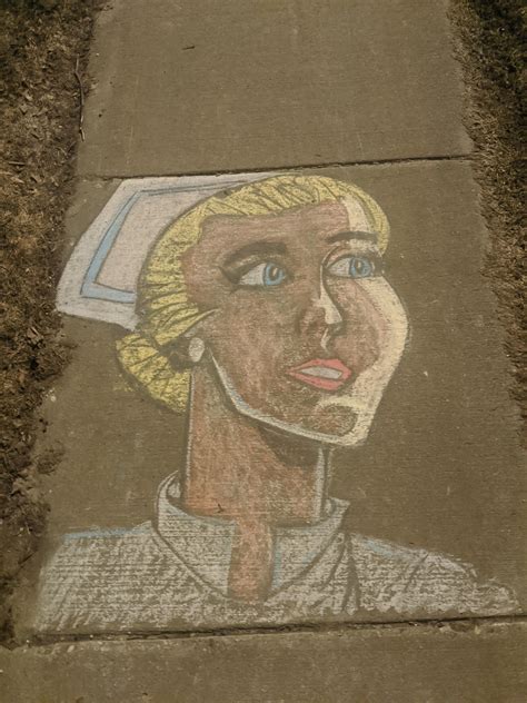 a chalk nurse at the end of the walk of encouragement leading into the hospital i work at pics