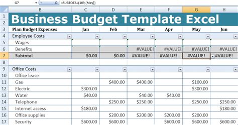 Business Budget Template Excel Xlstemplates