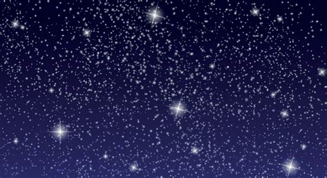 Realistic Starry Sky With Bright Stars In The Night Sky Vector