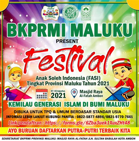 Bkprmi Maluku Bakal Gelar Festival Anak Sholeh 2021 Agustus Mendatang