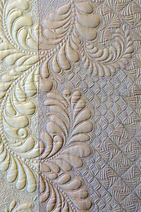 Close Up Of Class Sample From Heirloom Feathers Class Quilting