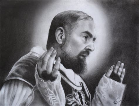 My New Drawing Of St Padre Pio Charcoal On Paper 9 X 12 2018 R