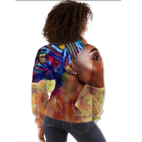 African American Hoodies Cute African American Girl All Over Print Womens Hooded Sweatshirt