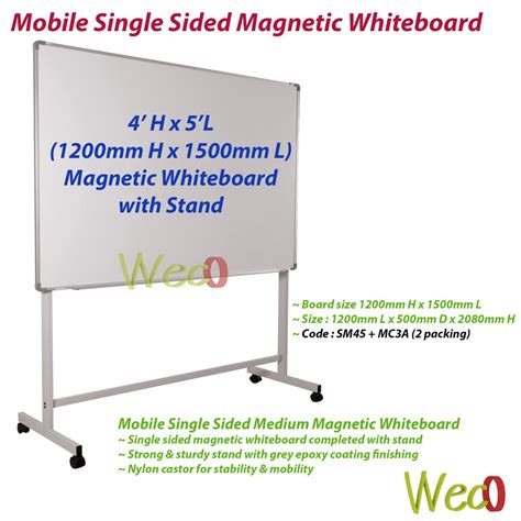 Shop from the world's largest selection and best deals for whiteboard stand. Magnetic Whiteboard with Mobile Stand 4X5 /Papan Putih ...
