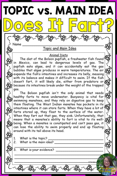 Main Idea Worksheet 6th Grade