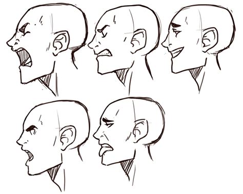 Angry Face Drawing Side View