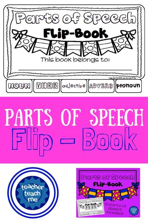 Parts Of Speech Flip Book Parts Of Speech Different Parts Of