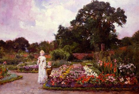 The English Garden Garden Painting Victorian Garden Vintage Artwork