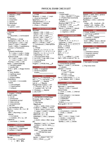 physical exam checklist anatomical terms  motion human anatomy