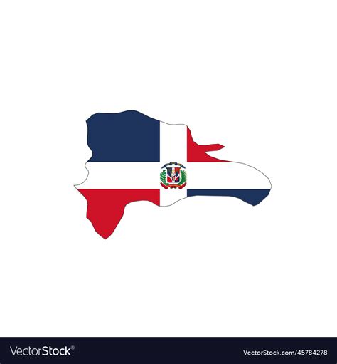 Dominican Republic National Flag In A Shape Vector Image