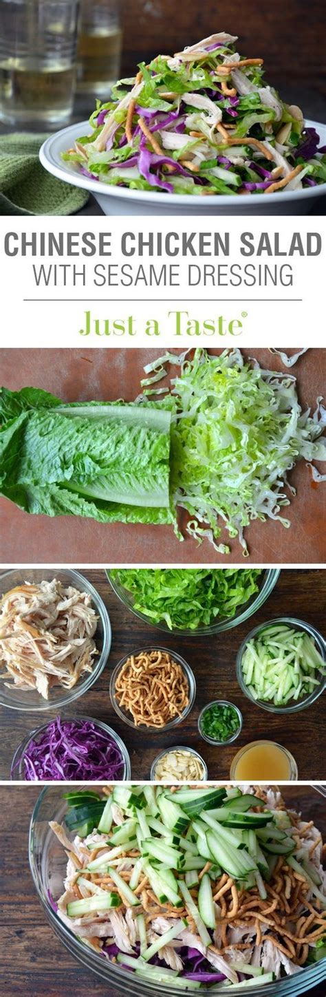 This chinese chicken salad recipe is a little sweet and crunchy with lots of veggies and protein. Chinese Chicken Salad with Sesame Dressing #recipe from ...