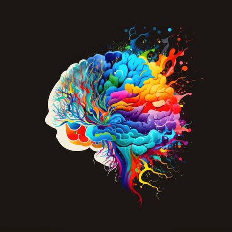 Premium Photo Creative Colorful Abstract Human Brain On A Dark