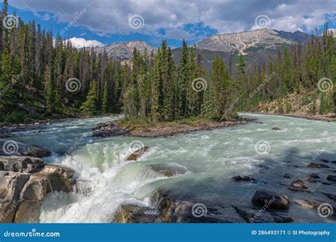 Sunwapta Falls And Athabasca River Jasper Canada Stock Image Image