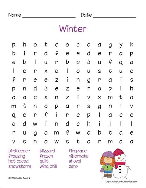 Winter Word Search Puzzles A Quiet Simple Life With Sallie Borrink