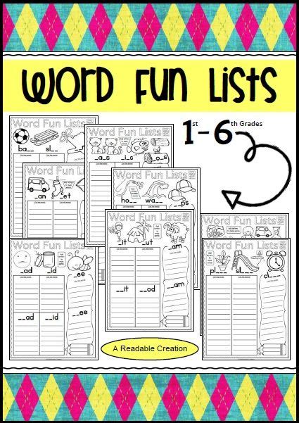 Most Popular Teaching Resources Word Fun Lists Literacy Sheets