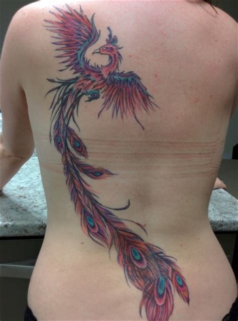 Phoenix Watercolor Tattoos Back Flawssy