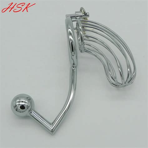 S Size Multifunction Male Chastity Lock With Anal Hook Men S Chastity