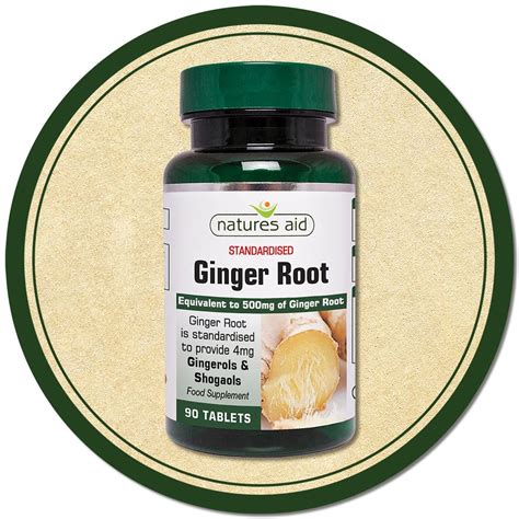 natures aid ginger root 500 mg 90 tablets botanical supplement providing gingerols and