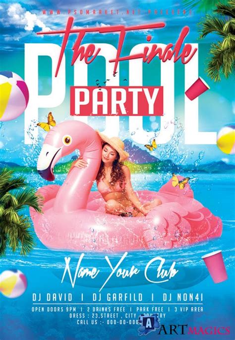 Summer Pool Party PSD Flyer Template Artmagics ru проекты и лучшая