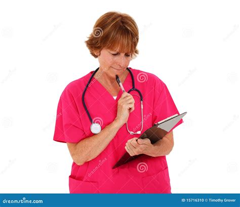 Nurse With Clipboard Stock Photo Image 15716310