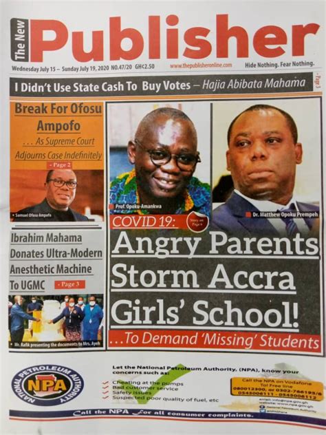 Todays Newspapers Front Pages Gh