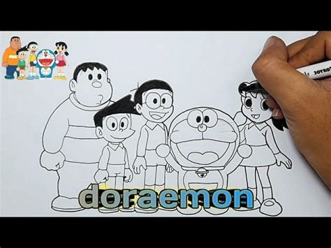Mewarnai Doraemon Dan Kawan Kawan Kumpulan Sketsa Gambar Doraemon Dan
