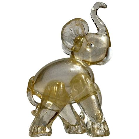 1930s By Ercole Barovier Gold Glass Murano Animal Elephant For Sale At