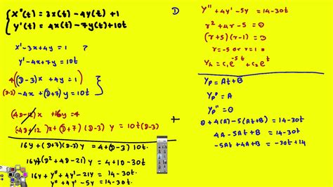 System Of Differential Equations By Elimination Ex1 Youtube