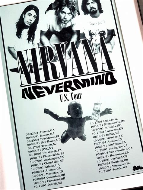 Nirvana Tour Poster Nevermind Print Luxury Framed Kurt Cobain Icon