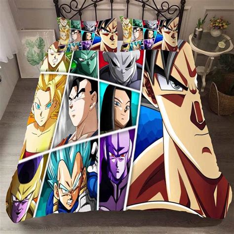 Dragon ball z pillow case in sheets & pillowcases. DBS Goku Vegeta Broly Hit Jiren & Caulifla Bedding Set