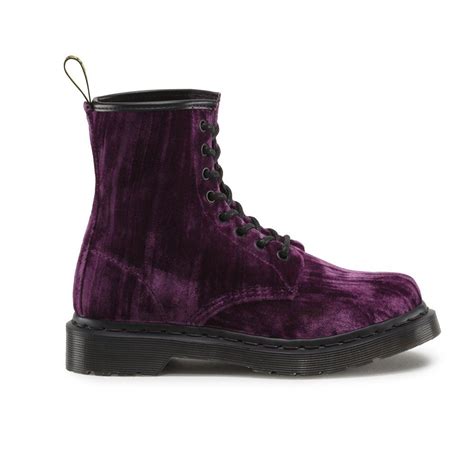 Dr Martens Boots Castel Purple Crushed Velvet Dr Martens Boots Online Shopping Shoes Women