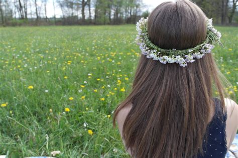 Free Images Plant Girl Hair Field Lawn Meadow Flower Green
