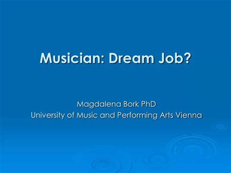 Ppt Musician Dream Job Powerpoint Presentation Free Download Id